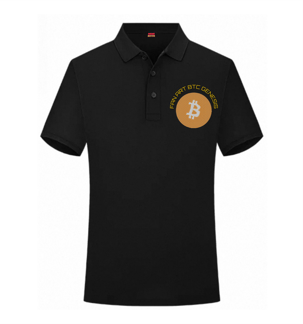 Bitcoin $BTC Fan Art Polo - Black